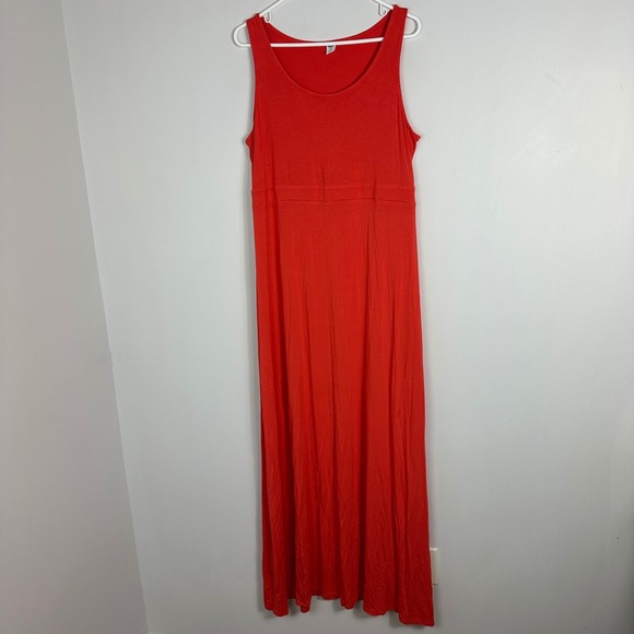 Old Navy High Neck Maxi Tank Dress Flaming Tulip Empire Waist Size XL Summery - Picture 6 of 16